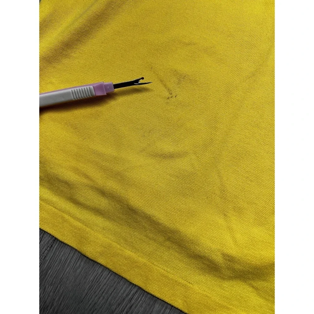 Vintage Ralph Lauren Polo Shirt Preppy Collared Pique‎ Knit Pastel Yellow Size L